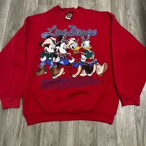 Disney Red Crewneck Sweater with Character Design